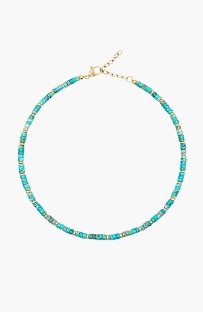 Nialaya Nialaya Heishi Turquoise Choker With Gold