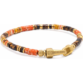 Nialaya Nialaya Jasper And Tiger Eye Heishi Bracelet