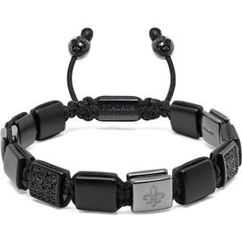 Nialaya Nialaya Matte Onyx Fleur Flatbead Bracelet