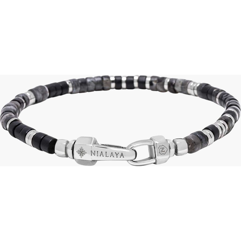 Nialaya Nialaya Midnight Onyx Heishi Bracelet 