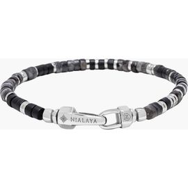 Nialaya Nialaya Midnight Onyx Heishi Bracelet 