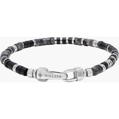 Nialaya Nialaya Midnight Onyx Heishi Bracelet 