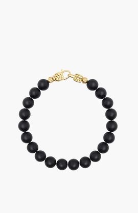 Nialaya Nialaya Onyx Healing Bracelet With Gold Lock