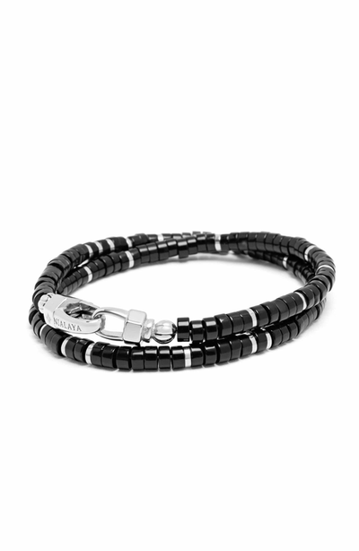 Nialaya Nialaya Onyx Heishi Wrap Bracelet