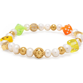 Nialaya Nialaya Pair of Dice Pearl Bracelet 