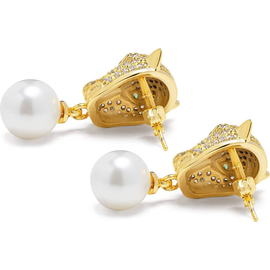 Nialaya Nialaya Panther Pearl Drop Earrings