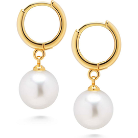 Nialaya Nialaya Pearl Drop Hoop Earrings