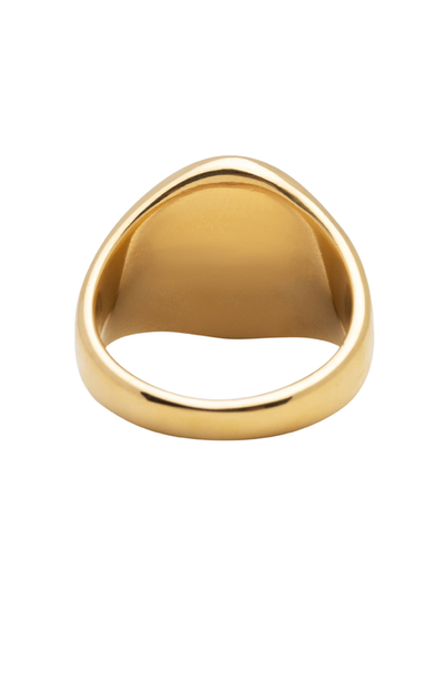 Nialaya Nialaya Squared Stainless Steel Ring With Gold Plating 