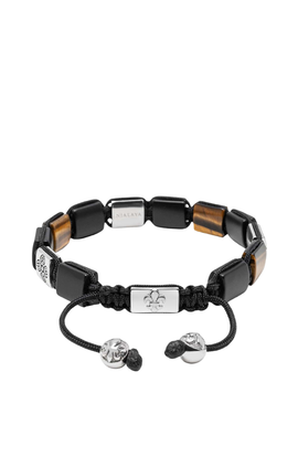 Nialaya Nialaya Tiger Eye Dorje Flatbead Bracelet