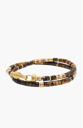 Nialaya Nialaya Tiger Eye Heishi Wrap Bracelet