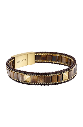 Nialaya Nialaya Tiger Eye Stud Bracelet