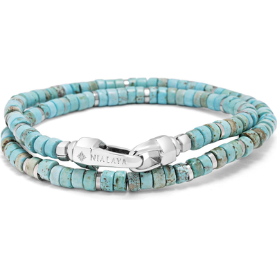 Nialaya Nialaya Turquoise Heishi Wrap Bracelet 