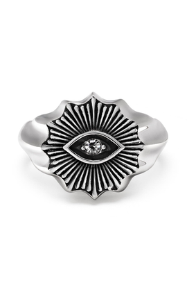 Nialaya Nialaya Vintage Evil Eye Crystal Ring