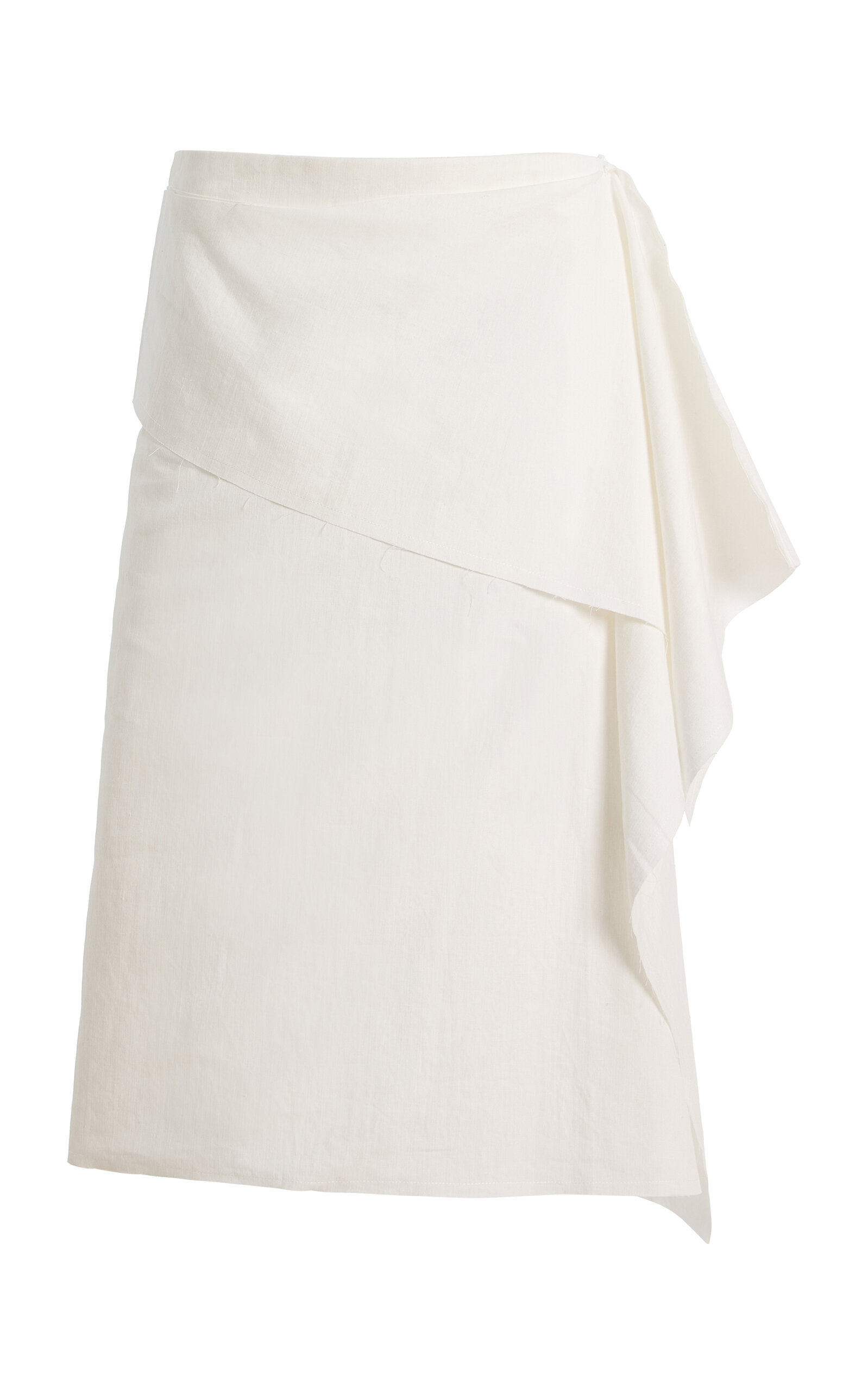 Niccolò Pasqualetti Niccolò Pasqualetti Sutura Draped LinenCotton Midi Skirt