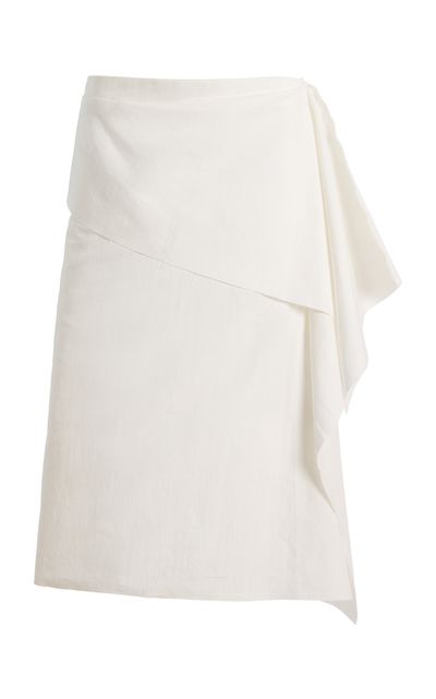 Niccolò Pasqualetti Niccolò Pasqualetti Sutura Draped LinenCotton Midi Skirt