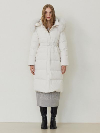 NICE CLAUP Belted Long Down Jumper X246PWDA04