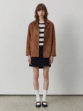 NICE CLAUP Color Block Denim Skirt N243PWN820