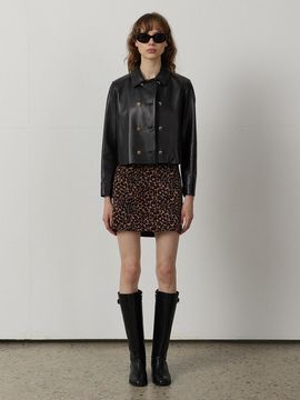 NICE CLAUP H-line leopard skirt N243MWS813