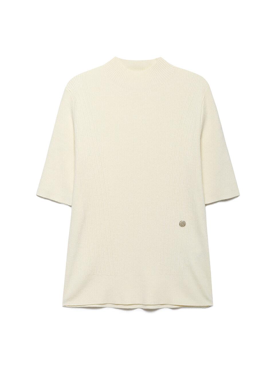 NICE CLAUP NICE CLAUP Half-Neck Ribbed Knitwear Pullover A243