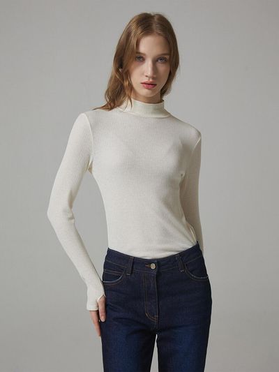 NICE CLAUP Nice Claup High Neck Basic T-shirt N233PWT806