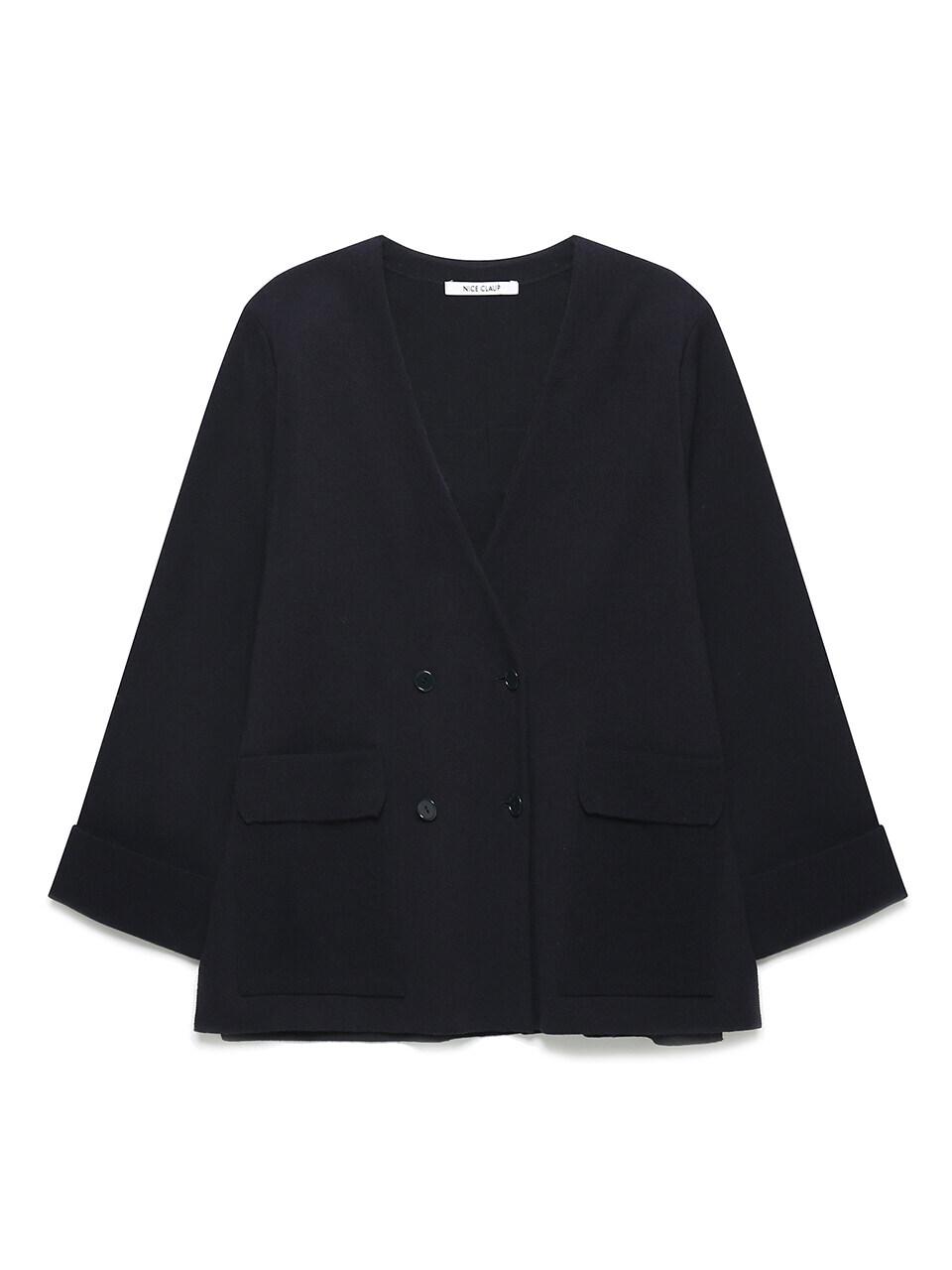 NICE CLAUP NICE CLAUP No Collar Double Knitwear Jacket N243PW