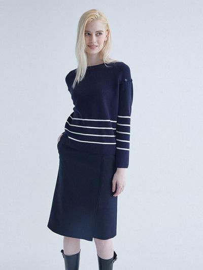 NICE CLAUP NICE CLAUP Sleeve Slit Button Knit Top N241PWK105
