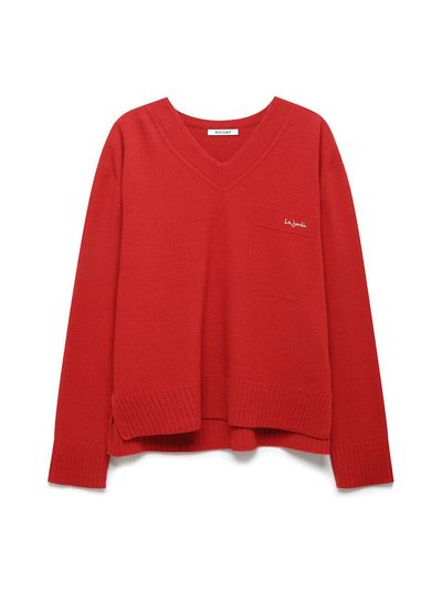 NICE CLAUP NICE CLAUP Wool Blend V-Neck Pullover Sweater (N251PWK112)