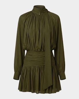NICHOLAS Courtney Draped Georgette Mini Dress