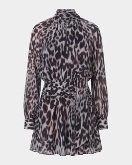 NICHOLAS Courtney Leopard-Print Georgette Mini Dress