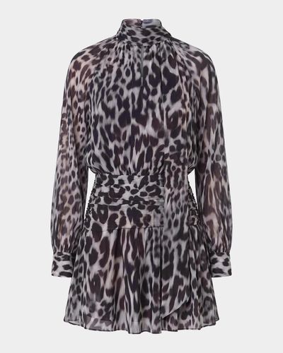 NICHOLAS Courtney Leopard-Print Georgette Mini Dress