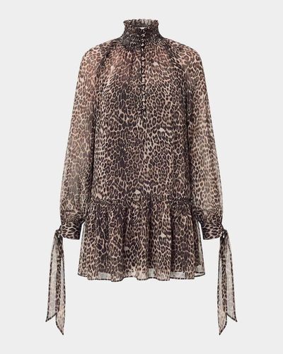 NICHOLAS Eliza Leopard-Print Georgette Mini Dress
