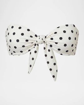 NICHOLAS Naia Polka Dot Knotted Bikini Top