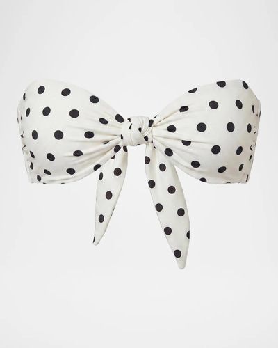 NICHOLAS Naia Polka Dot Knotted Bikini Top