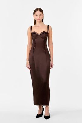 NICHOLAS - Drenica Drop Waist Corset Midi Dress