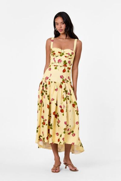 donna karen dress Strapless Mikado Ruffle High Split Gown | Gown