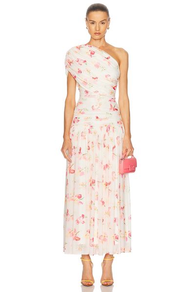 NICHOLAS - Gaia One Shoulder Drop Waist Midi Dress