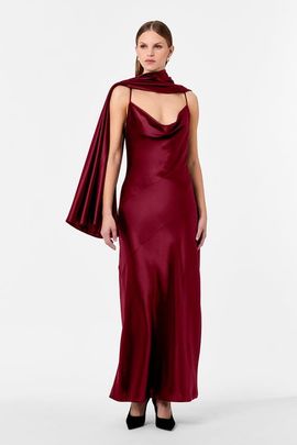 NICHOLAS - Lyria Cutout Draped Halter Gown