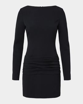 NICHOLAS Olivia Ruched Boatneck Mini Dress