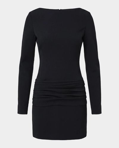 NICHOLAS Olivia Ruched Boatneck Mini Dress