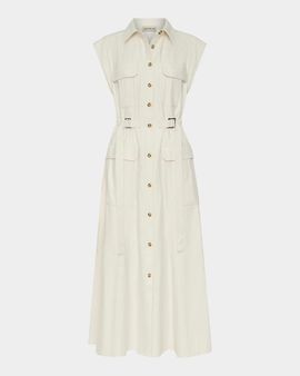 NICHOLAS Romina Striata-Print Utility Midi Dress