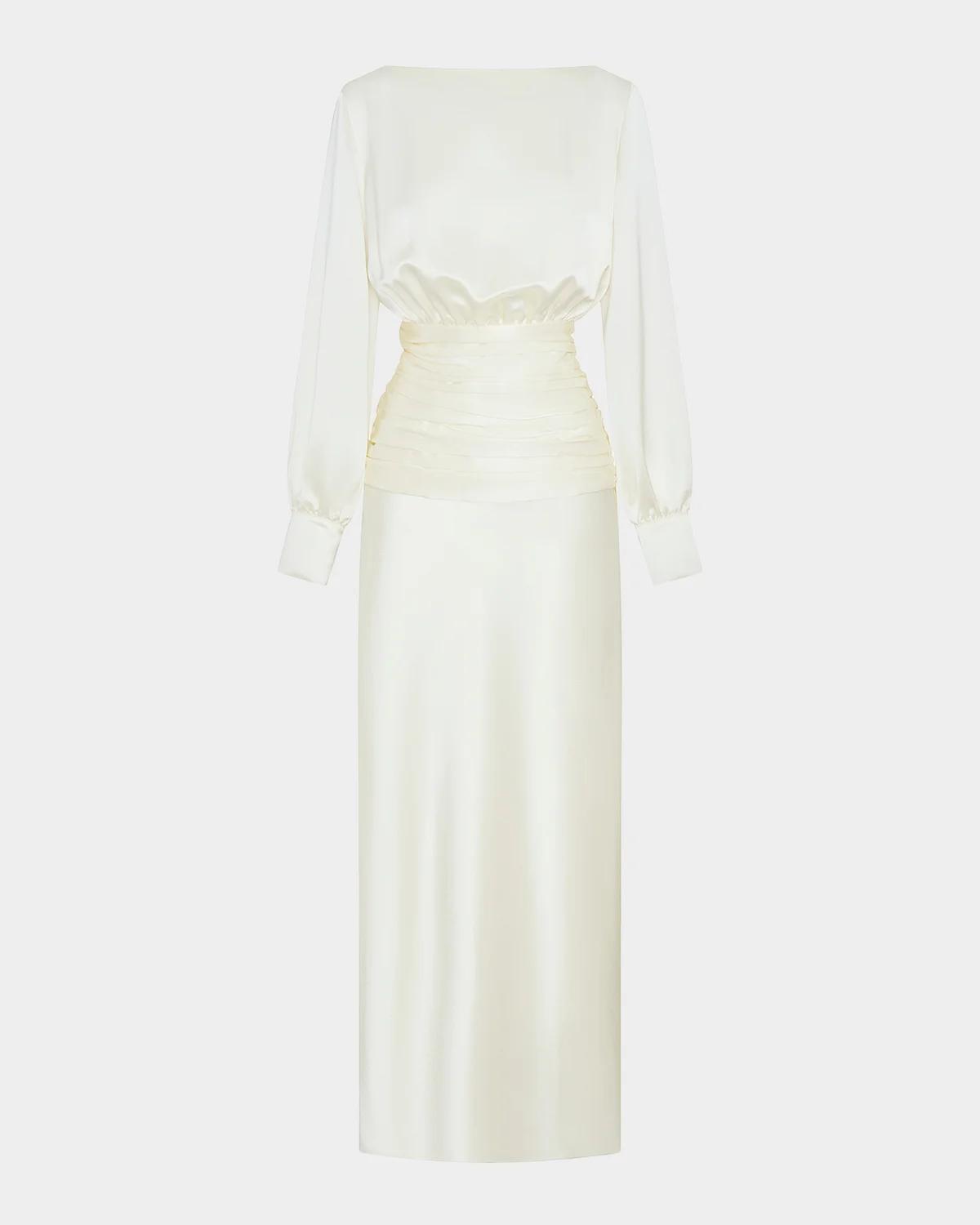 NICHOLAS Samina Open-Back Satin Gown