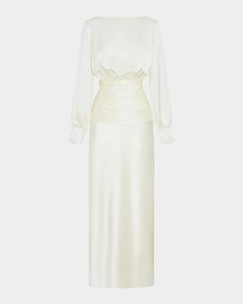 NICHOLAS Samina Open-Back Satin Gown