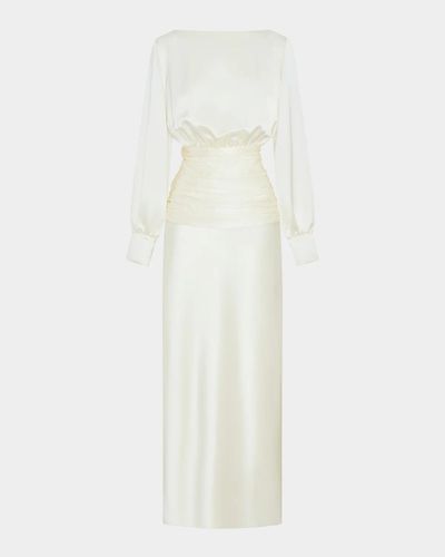 NICHOLAS Samina Open-Back Satin Gown