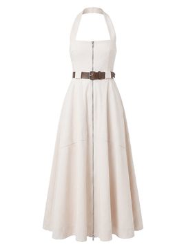 slim fit dress pants nearby Southern Tide Women's Carmella Midi Dress Pink (Size XL) 52% Linen 48% Viscose main image 0