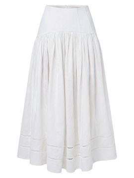 Nicholas the Label Women's Elin Linen Drop-Waist Midi-Skirt