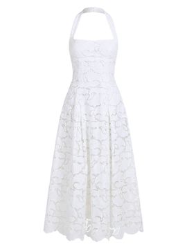 asymmetric floral halter midi dress Floral Asymmetric Halter Neck Midi Dress – Izabel London main image 1