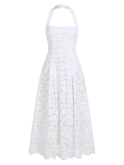 Nicholas the Label Women's Elisabeth Cotton Broderie Lace Halter Midi-Dress