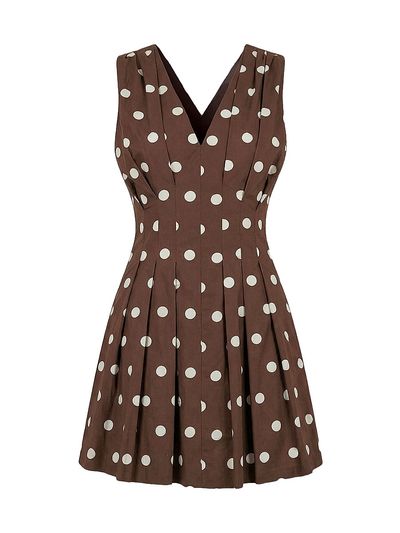 Nicholas the Label Women's Elvira Polka Dot Linen-Blend Sleeveless Minidress