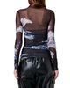 Nicholas the Label Women's Harmony Printed Shirred Long-Sleeve Top - 5