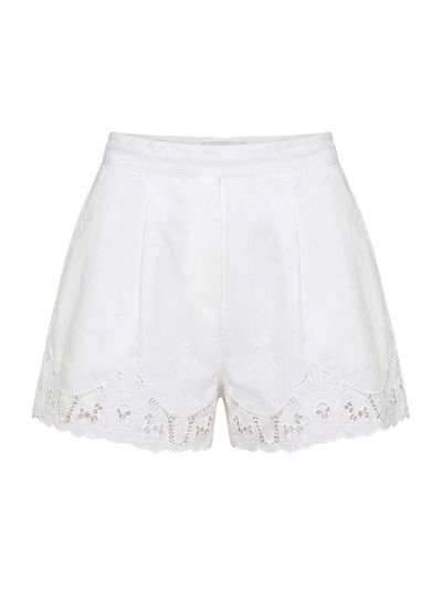 Nicholas The Label Irma Lace Trim Cotton Shorts